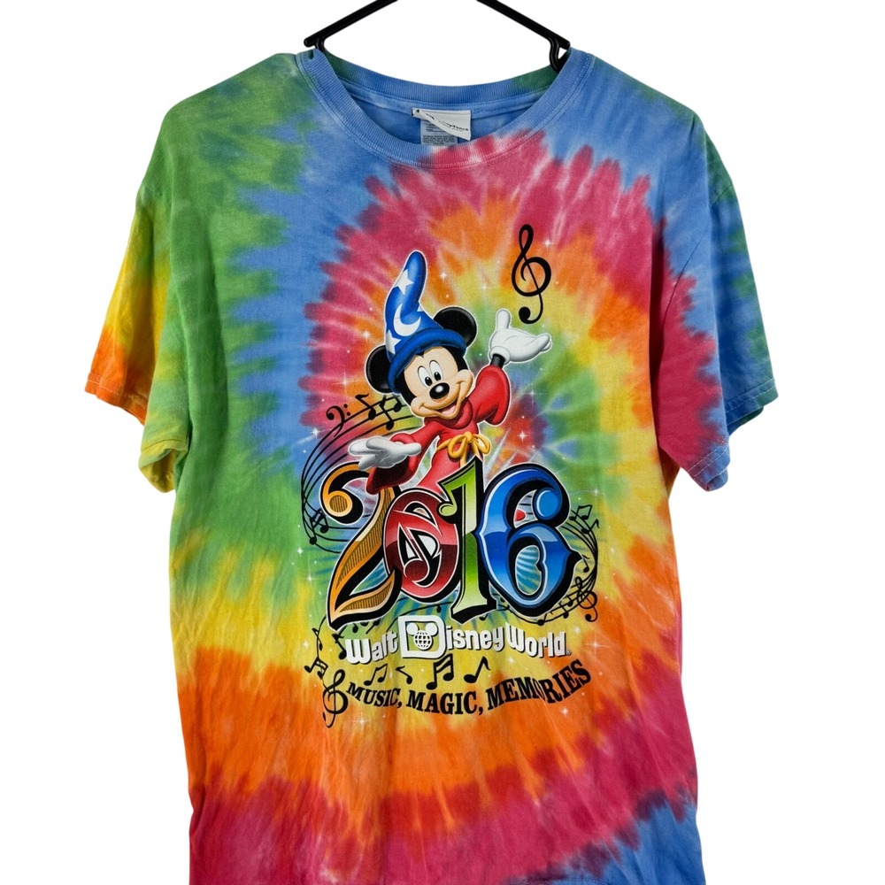 Walt Disney World 2016 Mickey Mouse Tie Dye T Shirt Music Magic Memories Women M
